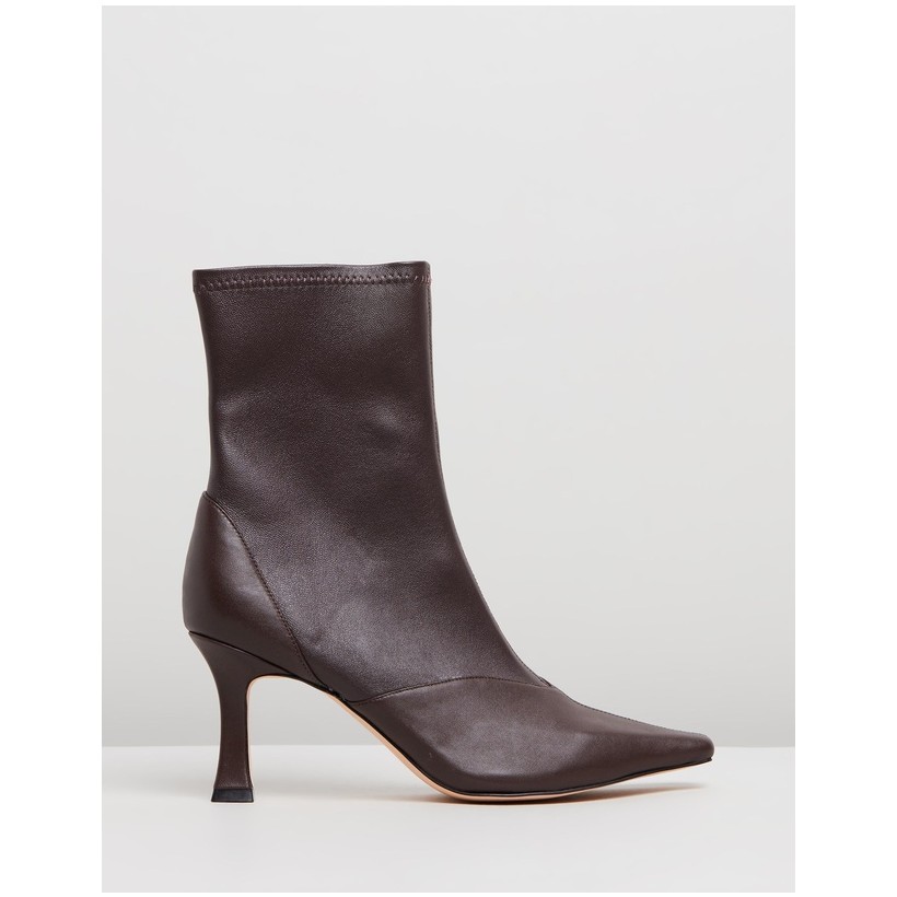 Tania Leather Ankle Boots Brown Leather by Atmos&Here