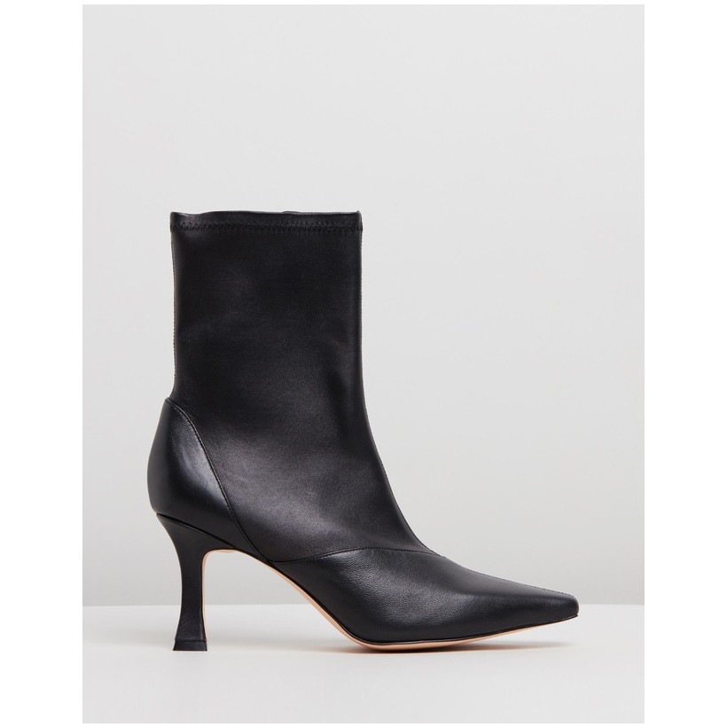 Tania Leather Ankle Boots Black Leather by Atmos&Here