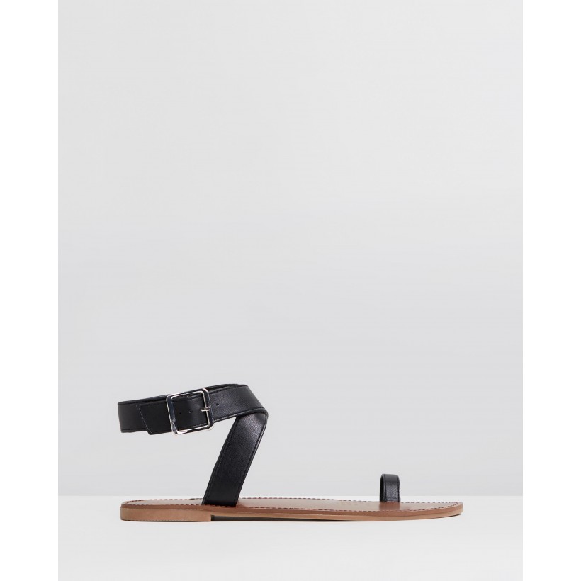 Tanya Sandals Black Smooth by Spurr