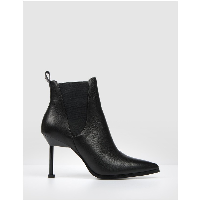 Tate Ankle Boots Black Leather by Jo Mercer