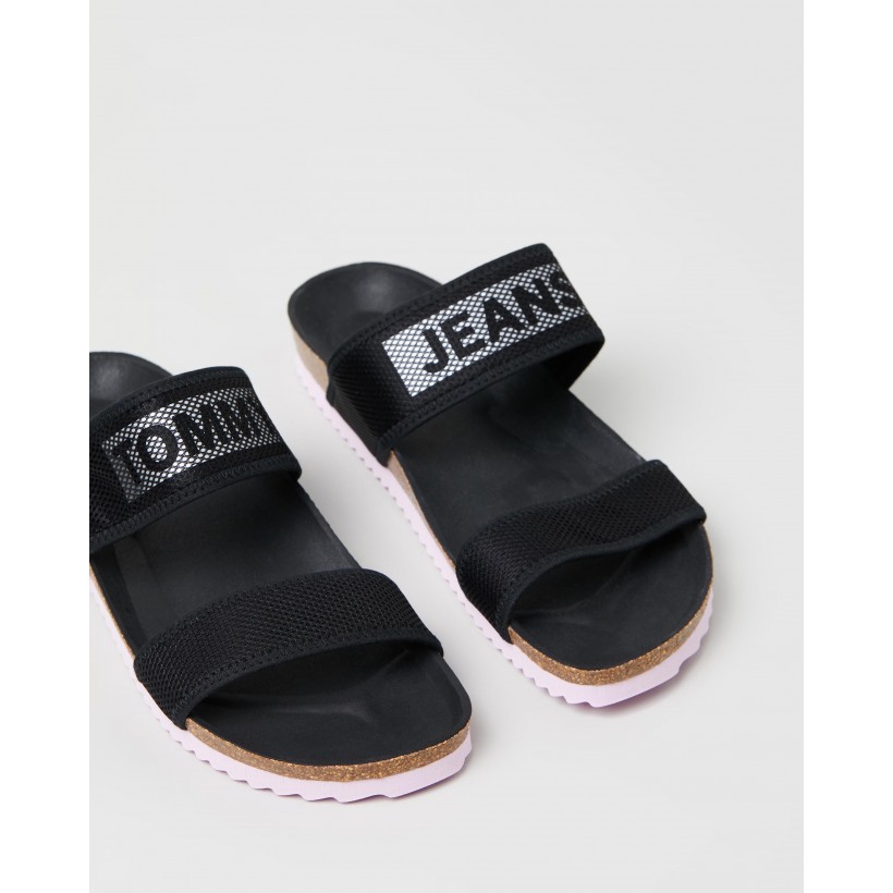 Technical Mesh Flat Sandals Black by Tommy Hilfiger