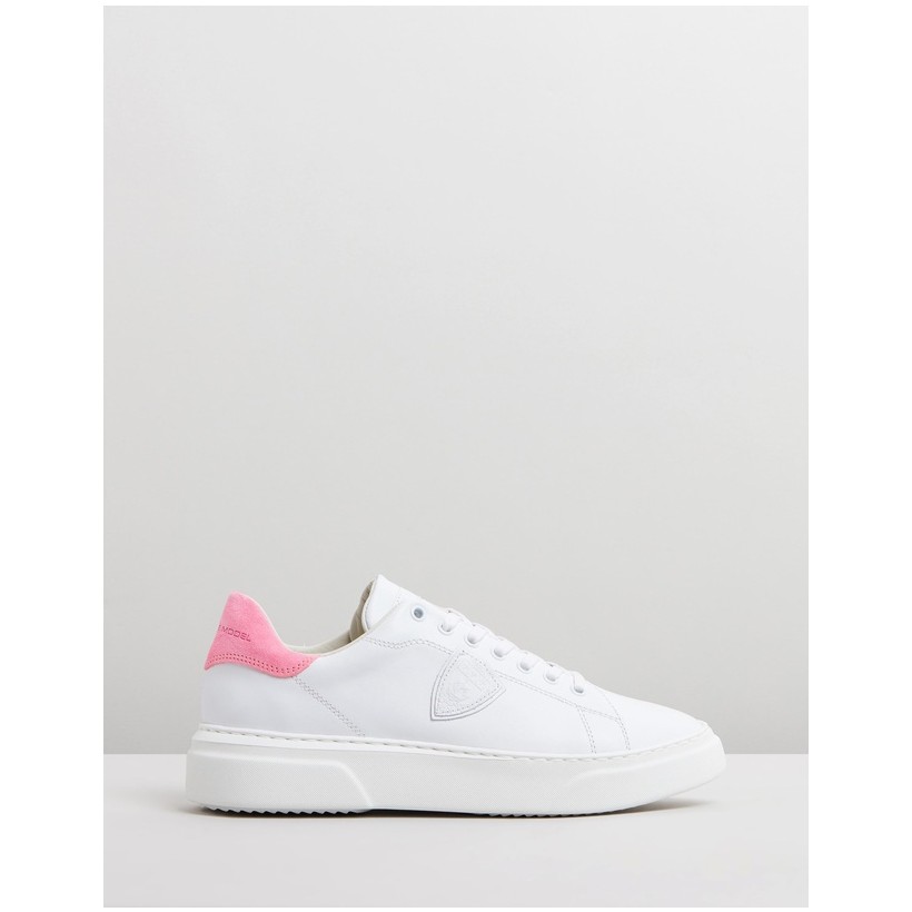 Temple Femme Sneakers White & Neon Pink by Philippe Model