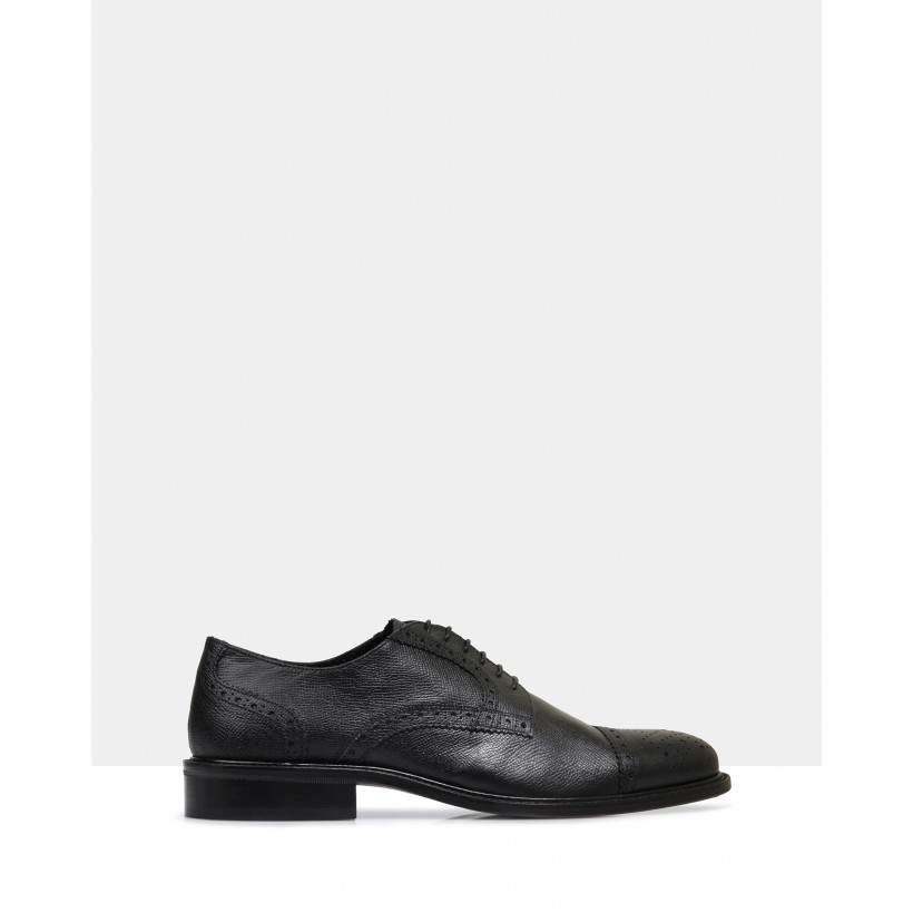 Terzo Leather Derby Shoes Black by Brando