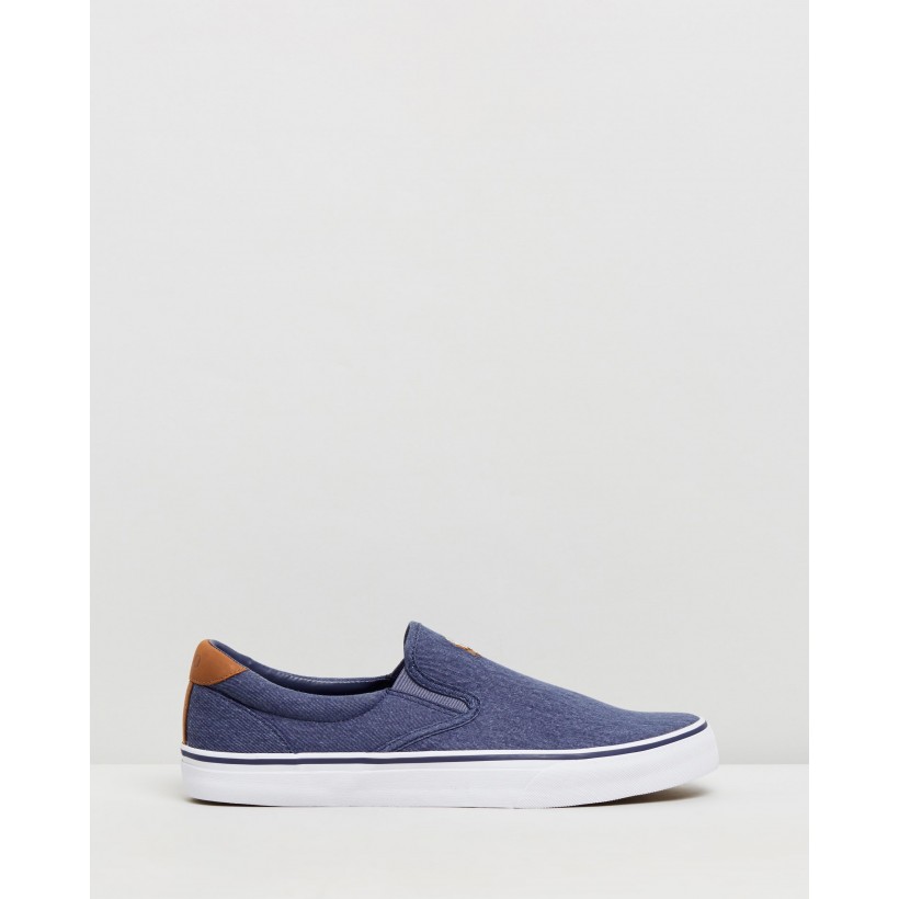 Thompson Slip On Navy Washed Twill by Polo Ralph Lauren