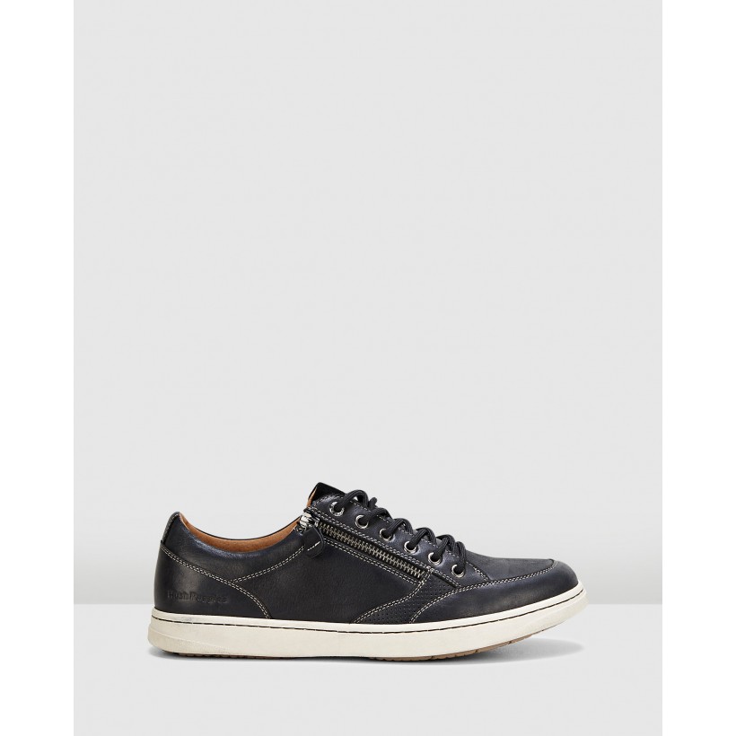 Trent Black Oiled Leather by Hush Puppies