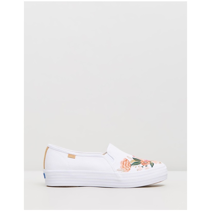 Triple Decker Rifle Paper Embroidered Sneakers White by Keds