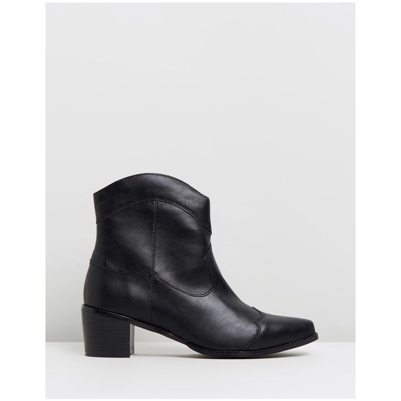 VEGAN - Nettle Ankle Boots Black Smooth by Atmos&Here