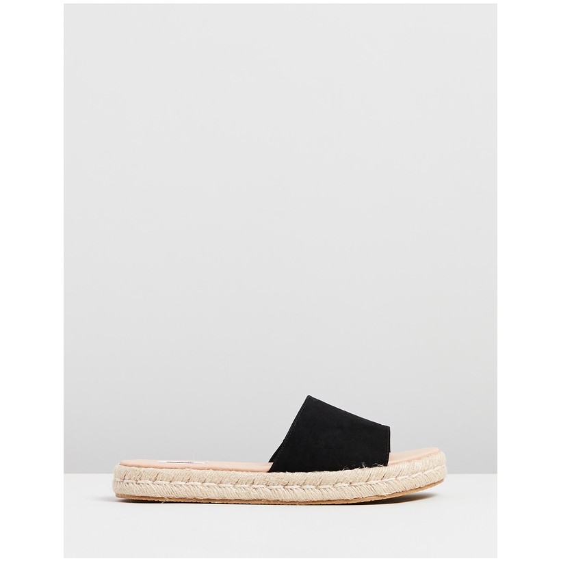 Venice Espadrille Sandals Black Microsuede by Dazie