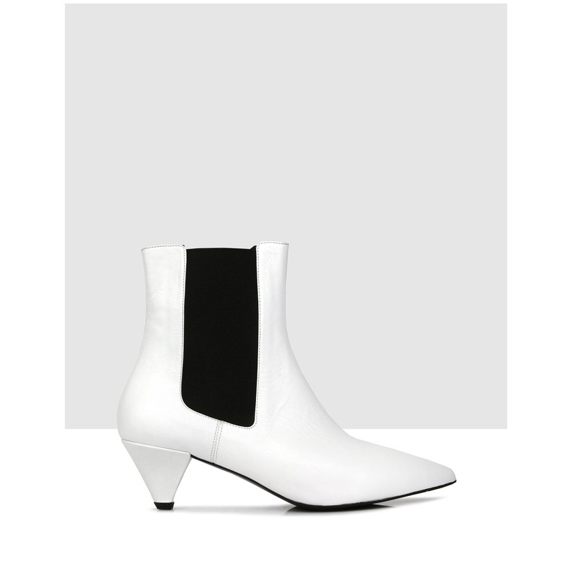 Victoria Ankle Boots White by Sempre Di