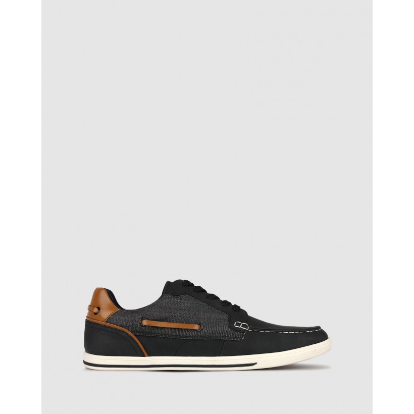 Visage Lifestyle Boat Shoes Black by Betts