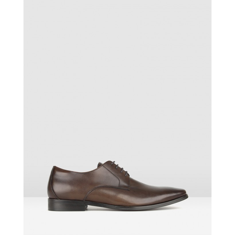 Volt Leather Derby Dress Shoes Chocolate by Zu