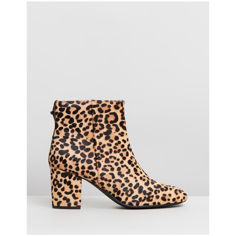 Wilimina Leather Ankle Boots Leopard Pony Hair by Atmos&Here