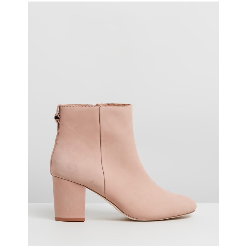 Wilimina Leather Ankle Boots Dusty Pink Nubuck by Atmos&Here