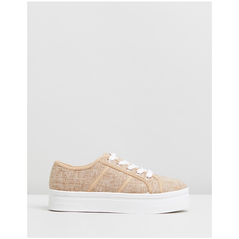 Willow Platform Sneakers Natural Linen by Rubi
