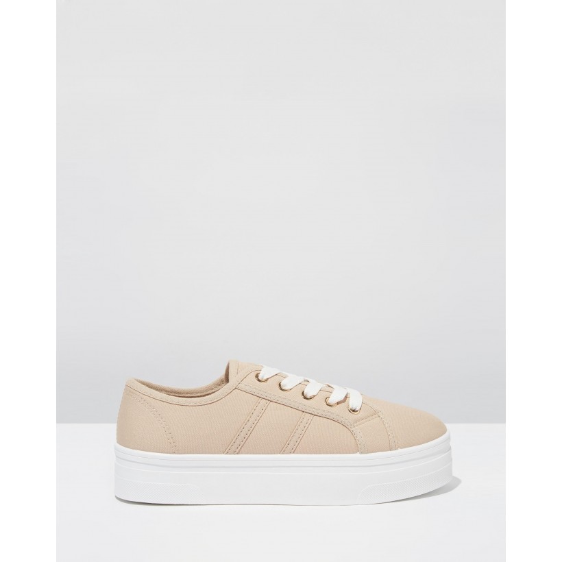 Willow Platform Sneakers Light Taupe Canvas by Rubi