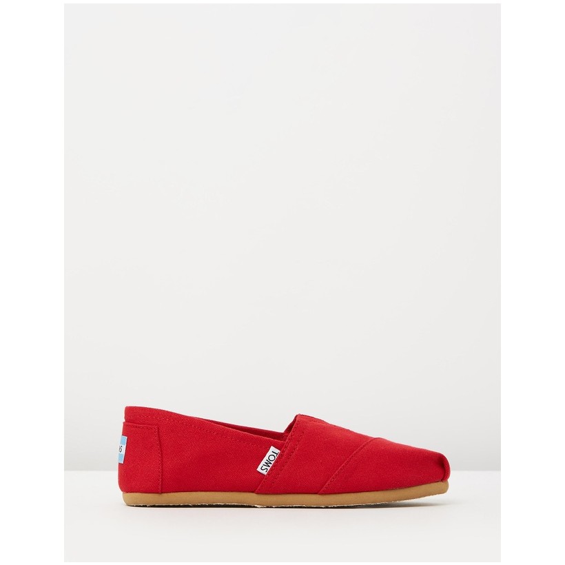 Women's Classic Alpargatas Red by Toms