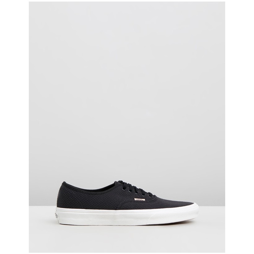 Woven Check Authentic - Women's Black & Snow White by Vans