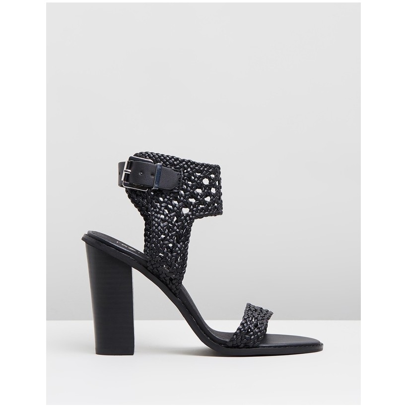 Woven Tiki Heels Black by Sol Sana