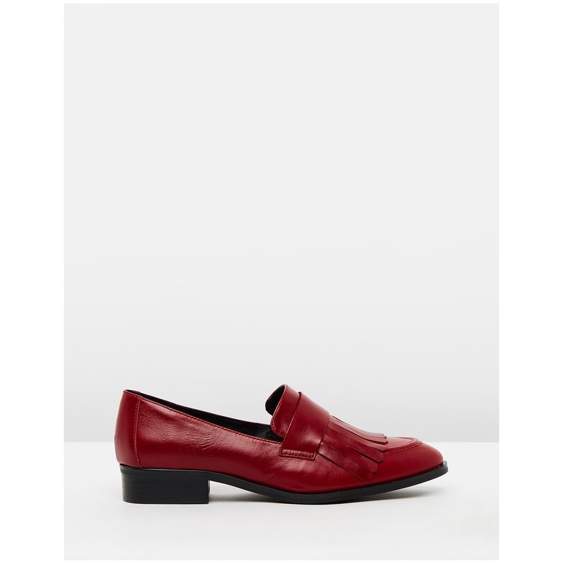 Xavier Loafers Red Leather by Jo Mercer