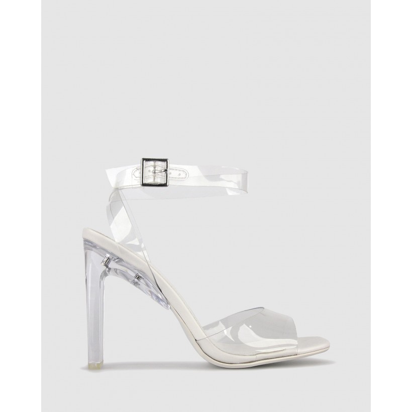Yasmin Vinylite Heeled Sandals White by Zu