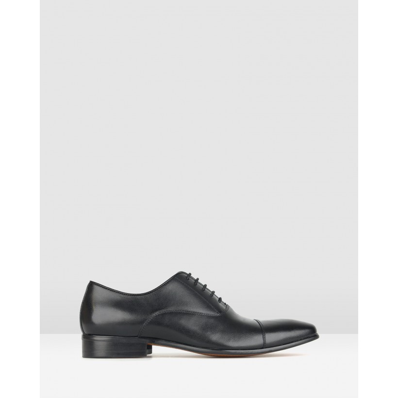 Zap Leather Oxford Dress Shoes Black by Zu