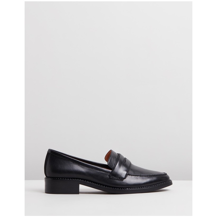 Zoey Loafers Black Leather by Jo Mercer
