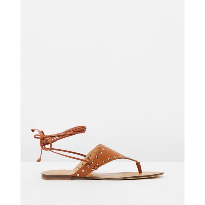 Vachetta Ankle Wrap Thongs Burnished Pecan by J.Crew