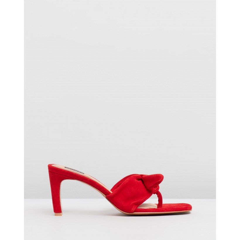 Endear Thong Slide Heels Cherry by Jaggar The Label