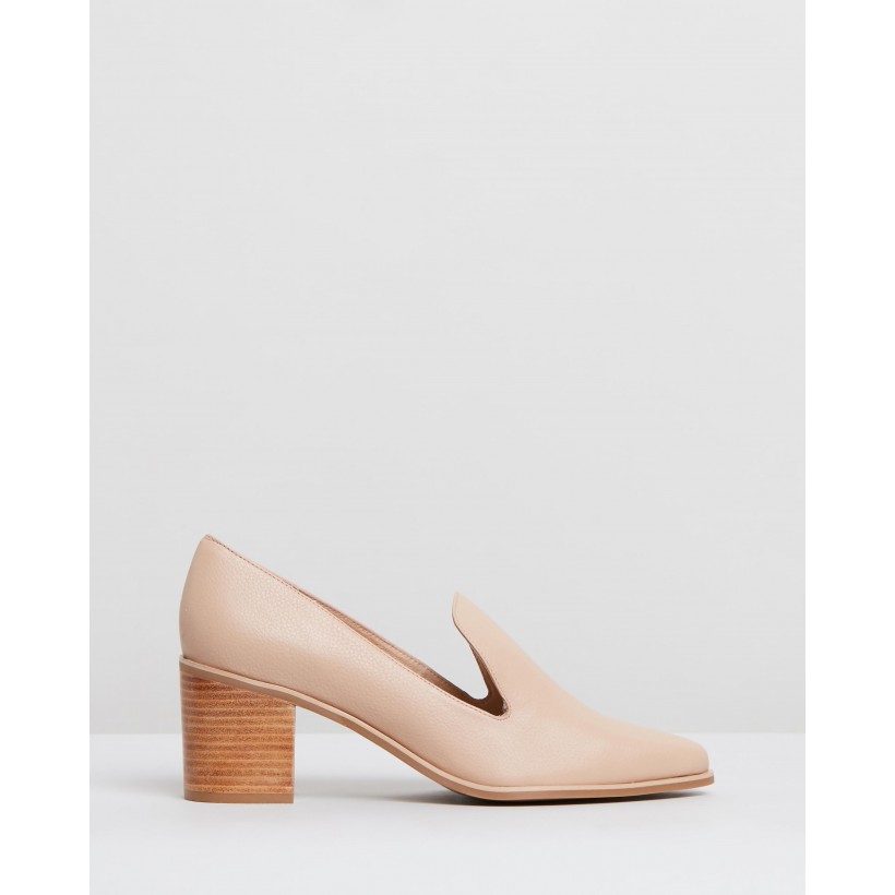 Abbott Mid Heels Nude Leather by Jo Mercer