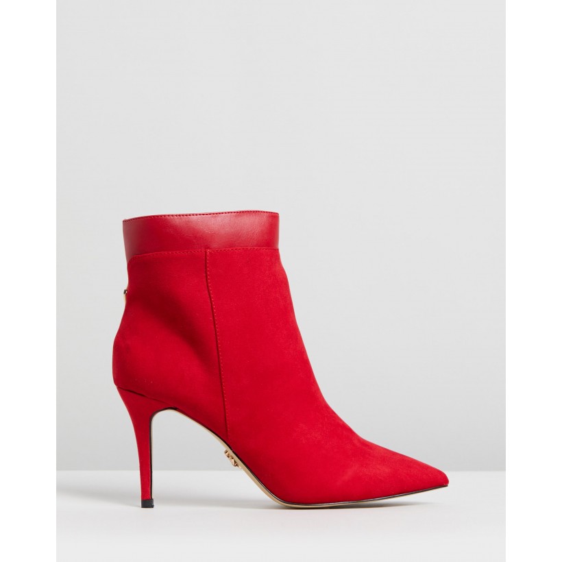 Pointed Ankle Boots Red by Lipsy