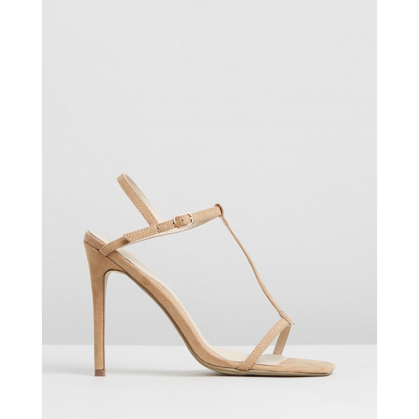 T-Bar Barely There Stilettos Nude by Missguided