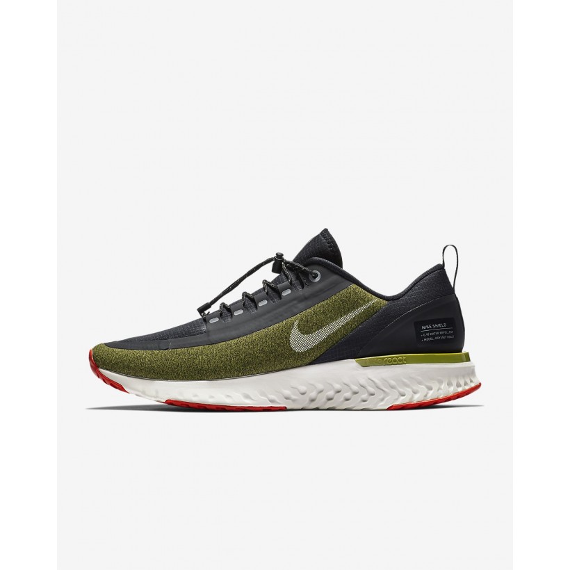OliveFlak/Black/TeamOrange/MetallicSilver - Nike Odyssey React Shield Water-Repellent