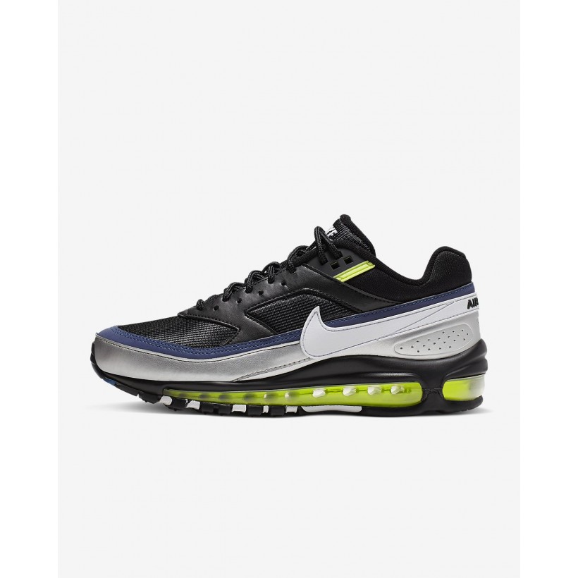 Black/MetallicSilver/AtlanticBlue/White - Nike Air Max 97/BW