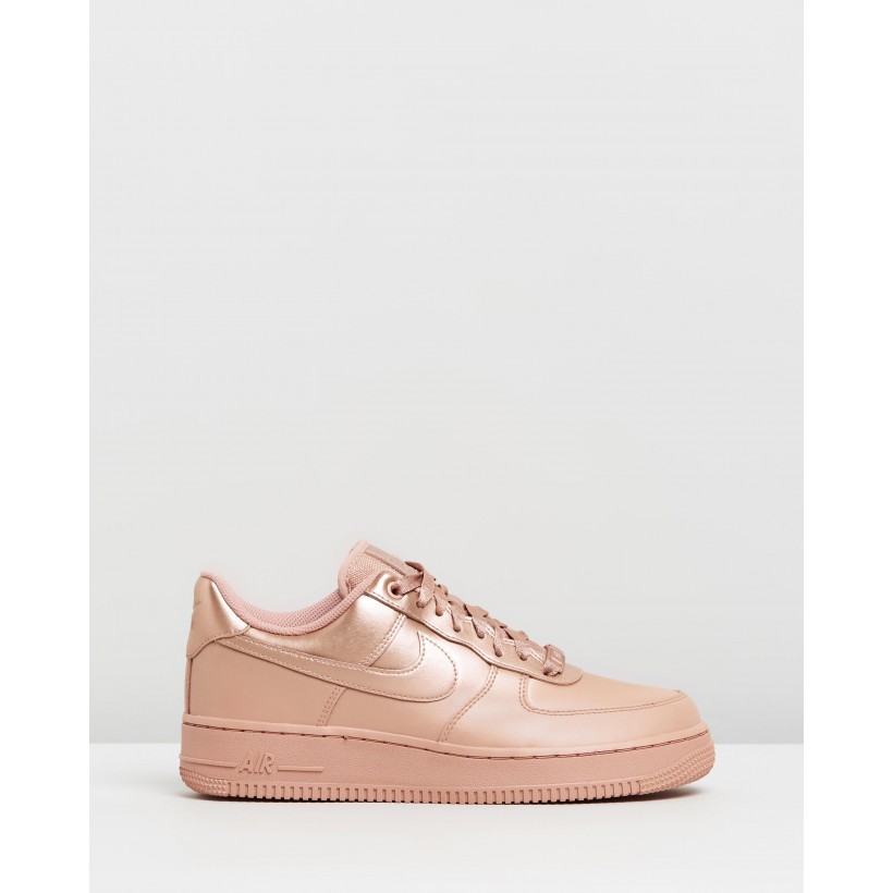 Air Force 1 '07 LX Shoes - Women's Rose Gold & Metallic Red Bronze by Nike