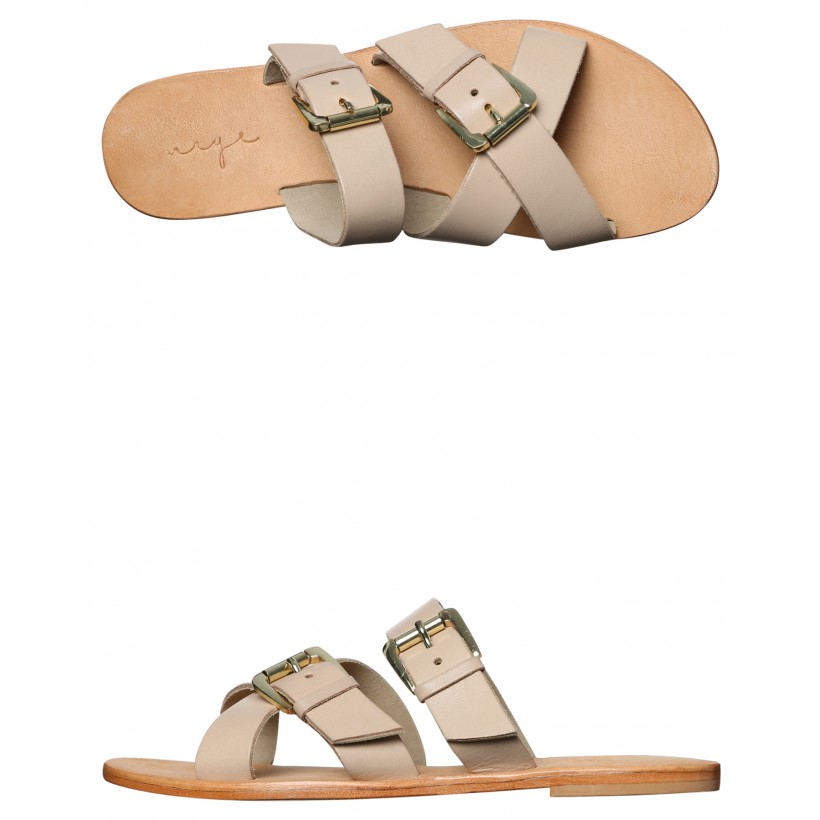 Womens Belle Slide Nude Leather By URGE