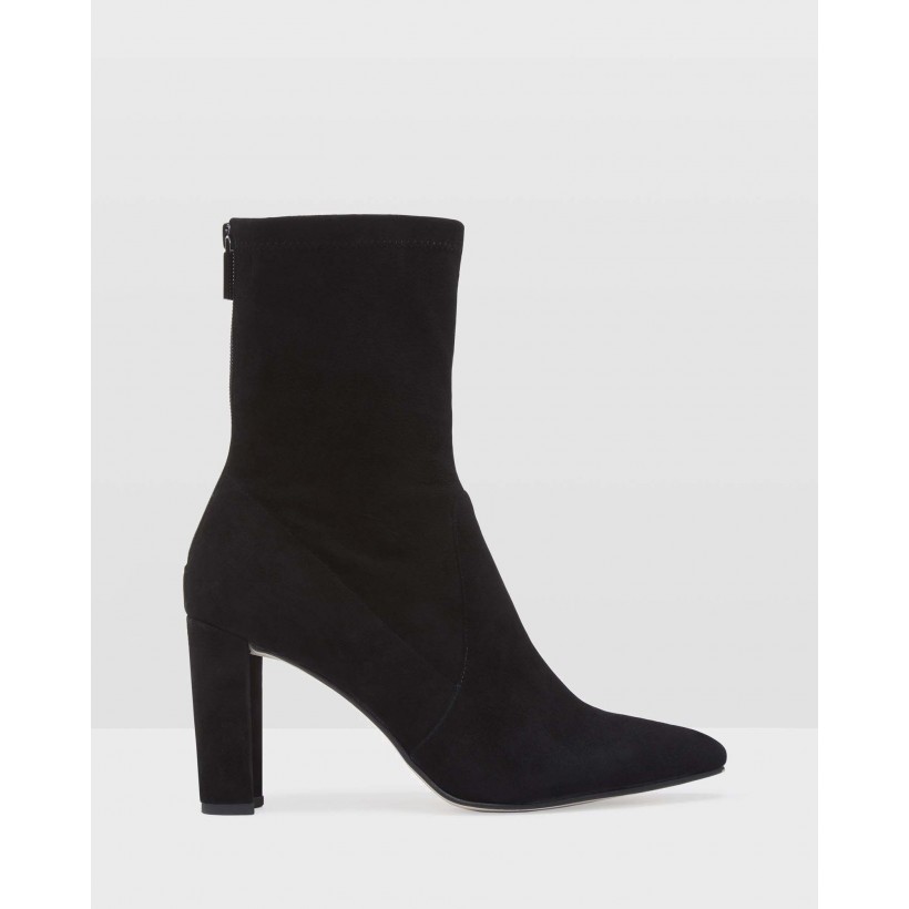 Imogen Suede Sock Boots Black by Oxford