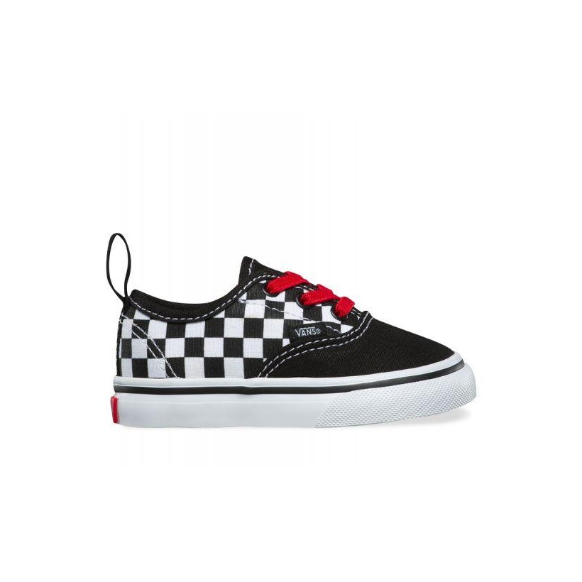 Kids Authentic Elastic Lace (Checkerboard) Black/Red/True White