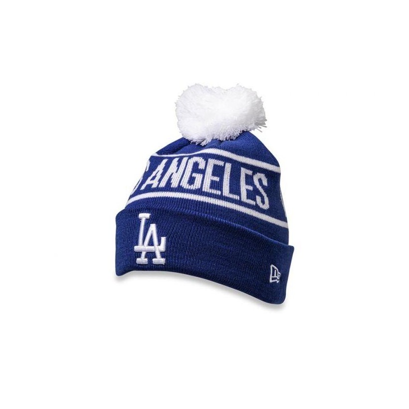 LA Dodgers Pom Knit Beanie Dk Royal