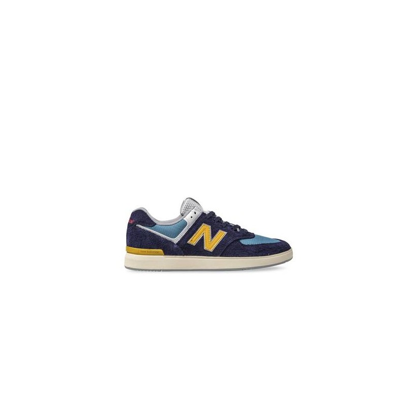 Mens All Coasts 574 Hairy Suede Navy/Golden