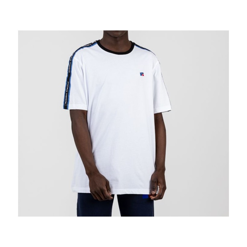 Mens Athletic Taped Tee White