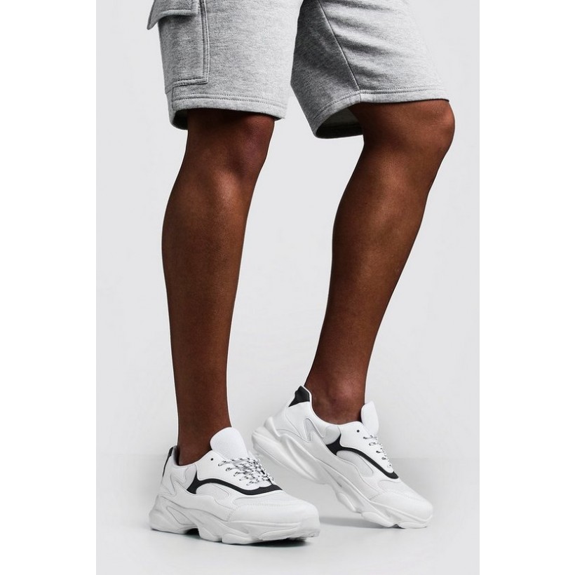 Wave Sole Chunky Sneaker in White