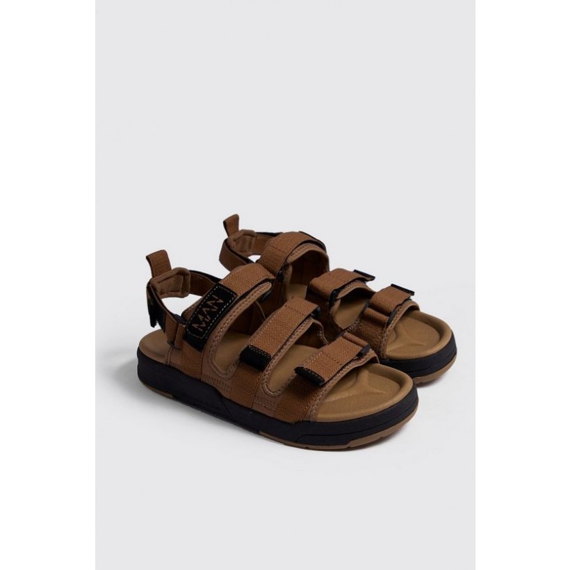 Velcro Strap Sports Sandal in Khaki