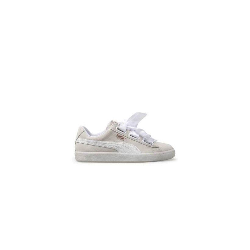 Womens Suede Heart White