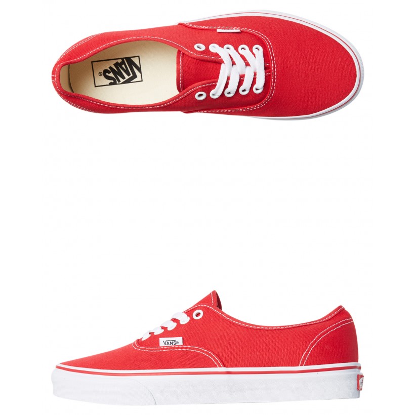 Mens Authentic Shoe Red By VANS