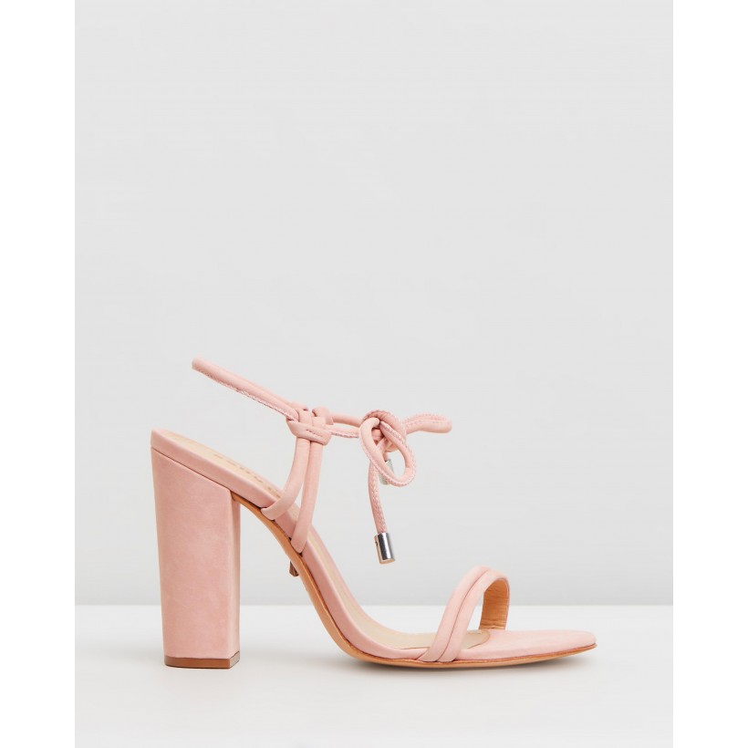 Bow Tie Heel Sandals Pink by Schutz