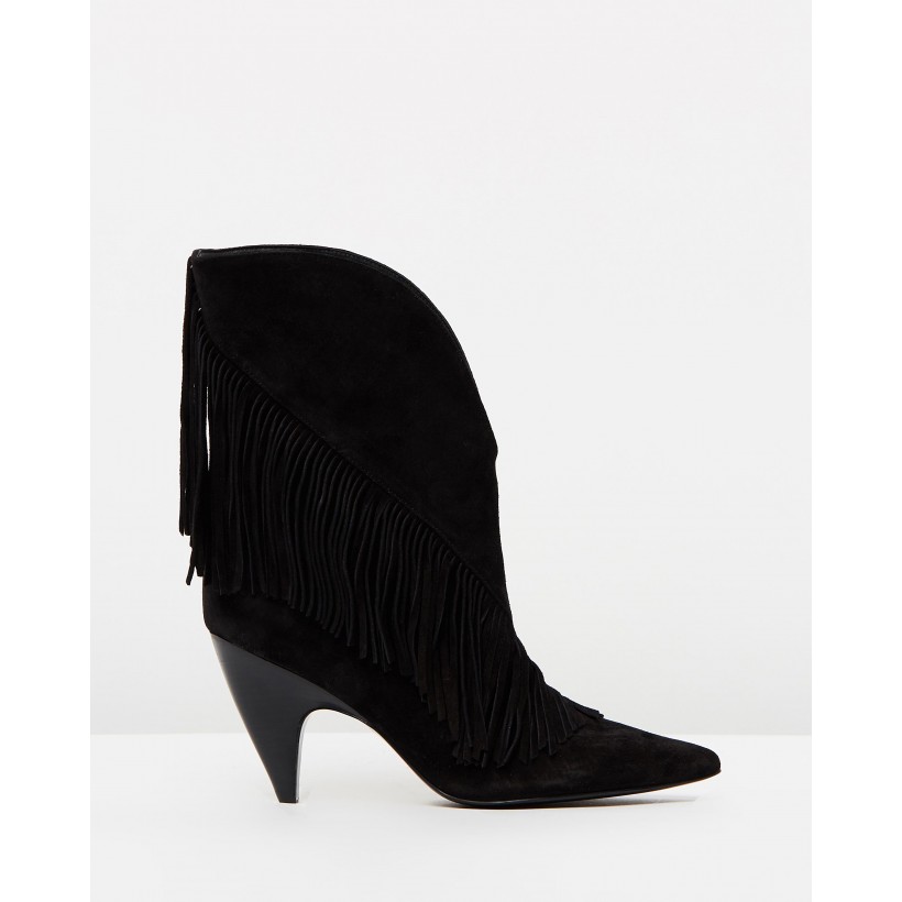 Giliana Fringe Booties Black by Sigerson Morrison
