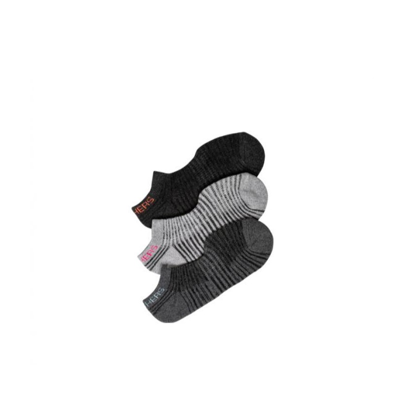 Grey/Black - Women's 3 Pack Half Terry Low Cut Socks