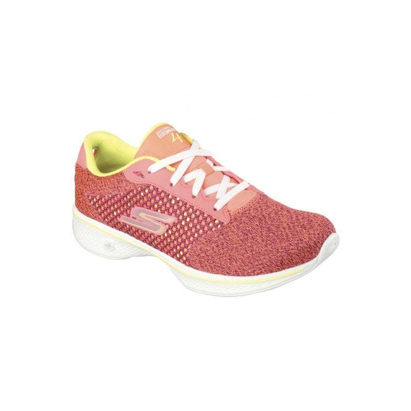 Women's Gowalk 4 - Exceed - Pink/Lime Performance Shoes by Skechers