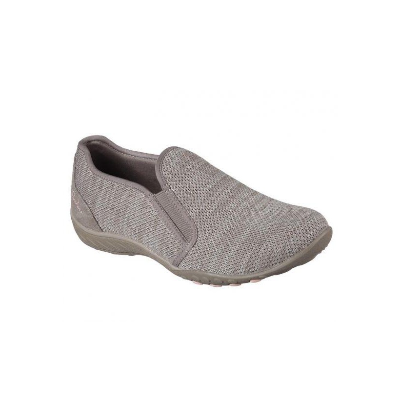 Women's Relaxed Fit: Breathe Easy - Like Crazy - Taupe All Womens Shoes by Skechers
