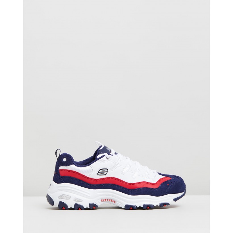 D'Lites Sure Thing - Women's White, Navy & Red by Skechers